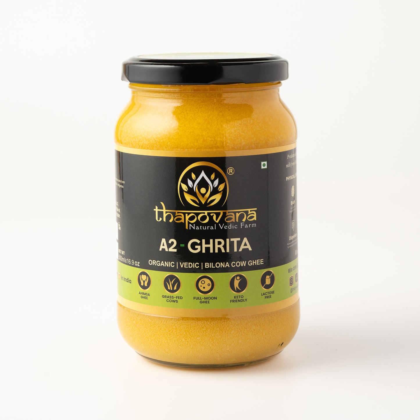 A2 Bilona Ghee | Grass-Fed | Organic | Full Moon - 500 ML